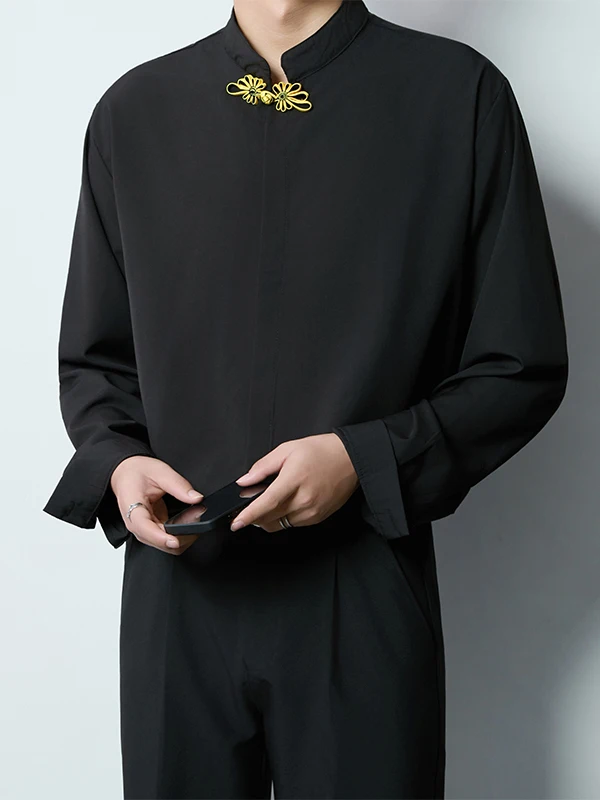 

Новый китайский мужской воротник irt на пуговицах, свободный длинный воротник-стойка, осень-зима, модный бренд Iron Free Jaet