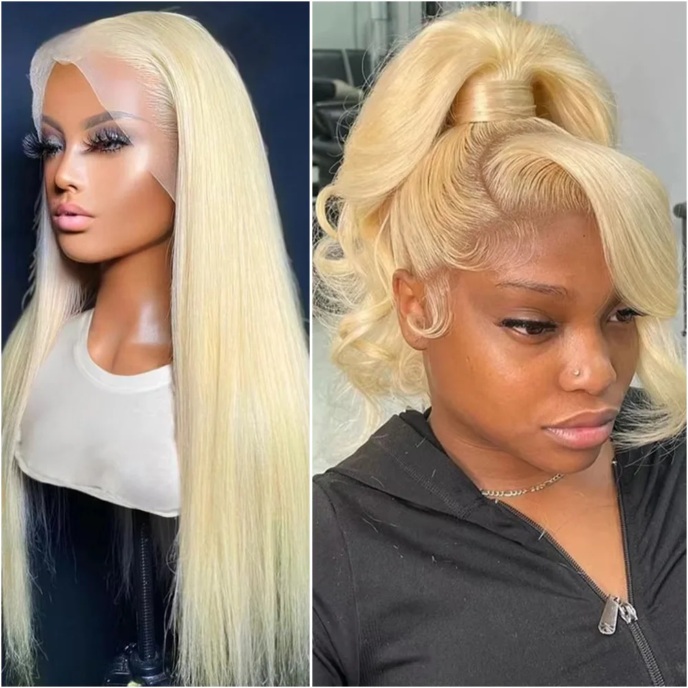 

Blonde 613 Lace Frontal Wigs Glosure Bone Straight Pre Plucked 40 Inch 13x6 HD Lace Front Human Hair Wig For Women 200% Density