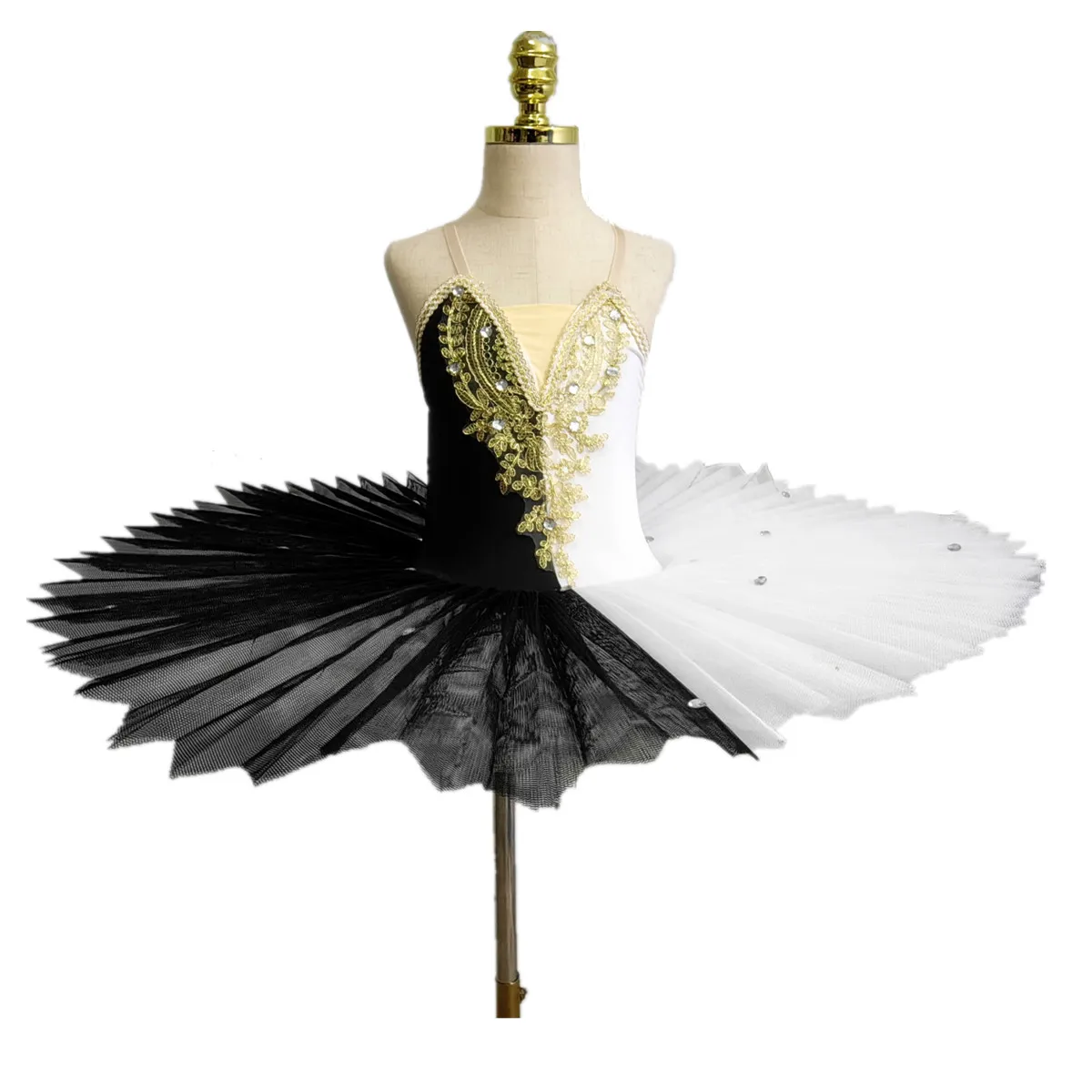 Dziecięca spódniczka baletowa Tutu Spódnica Swan Lake Kostiumy Czarno-biała chusta Spódnica Tutu Taniec Ubrania sceniczne dla dziewczynek