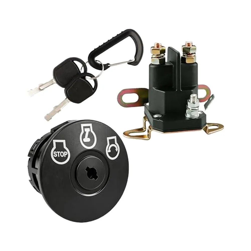 12V Ignition Switch and Starter Solenoid Replacement Kit for Riding Lawn For Mowers Including Models