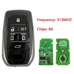 CN007129 Replacement 6 Button For Toyota Vellfire Alphard Smart Remote Key With 313MHZ H chip