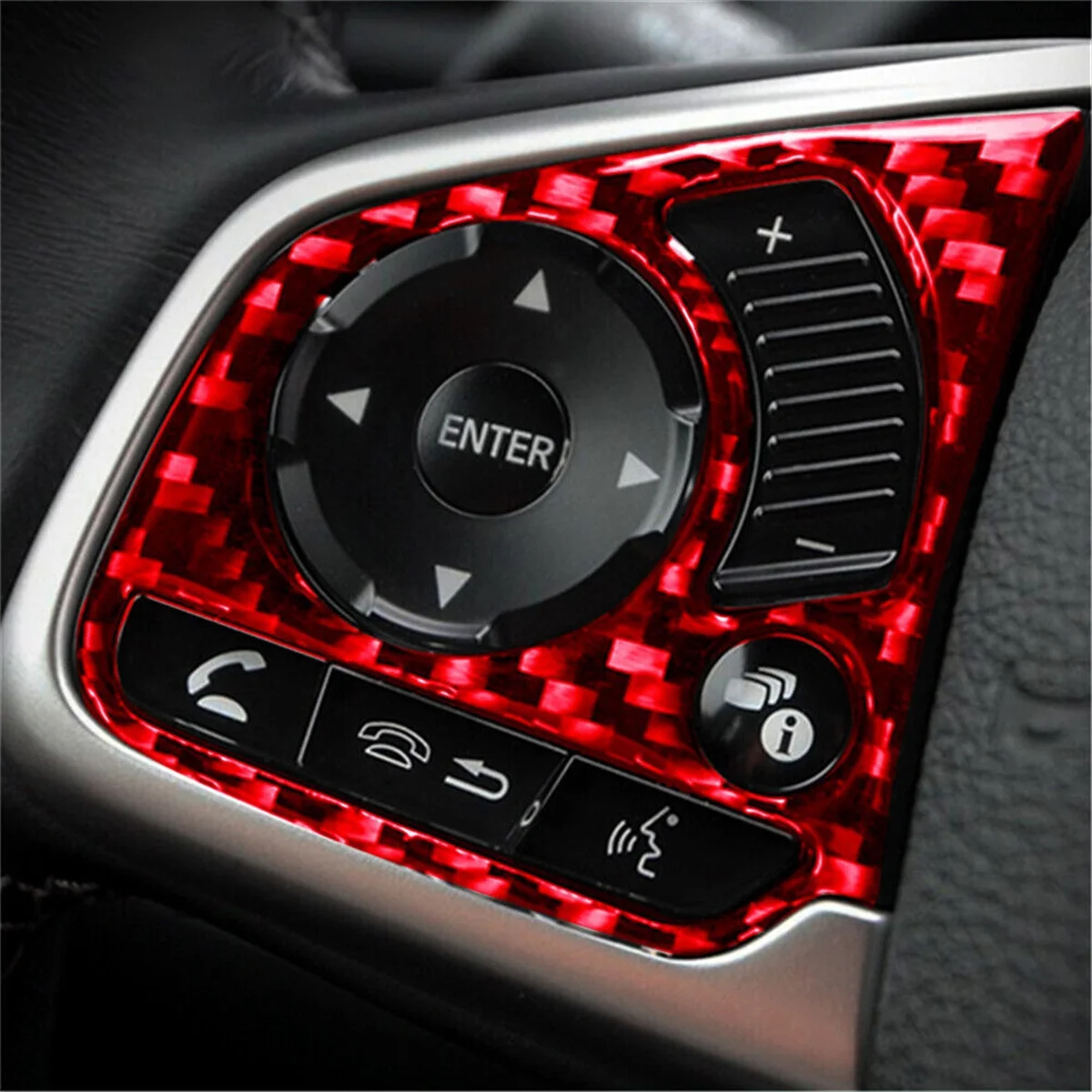 UP!Steering Wheel Button Switch Cover Trim Decor Sticker ABS Red Carbon Fiber for Honda Civic 10Th Gen 2016 2017 2018 2019