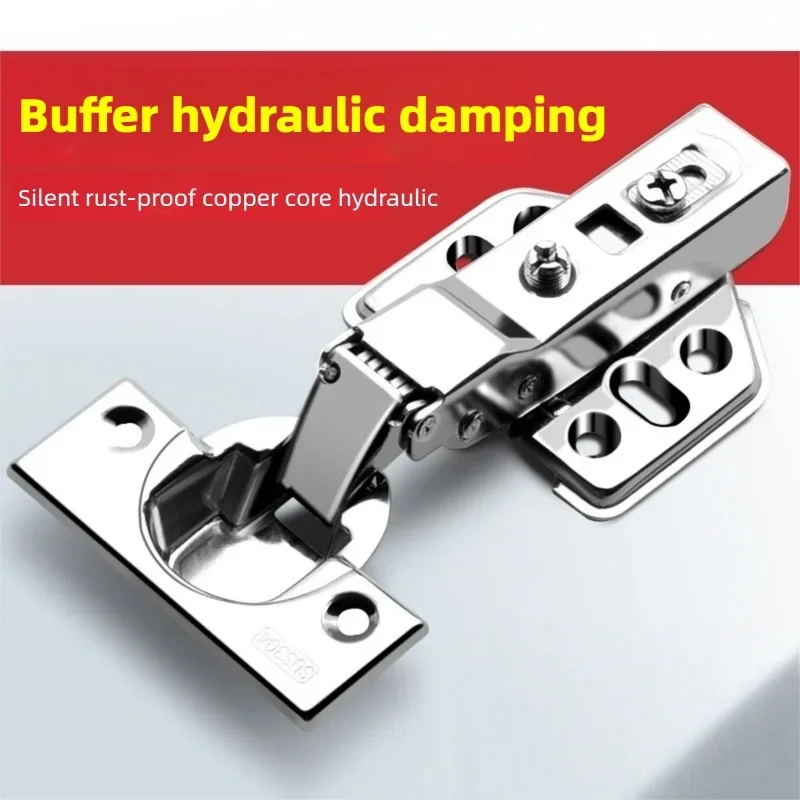 Kitchen Cupboards Soft Close Door Hinges - 2Pcs Cold Rolled Steel Hydraulic Damper Buffer Furniture Hardware