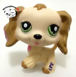 CWG043 Pet Shop Animal Cream Cocker Spaniel Puppy Dog  Pink Hearts Dog action Figure cute puppy