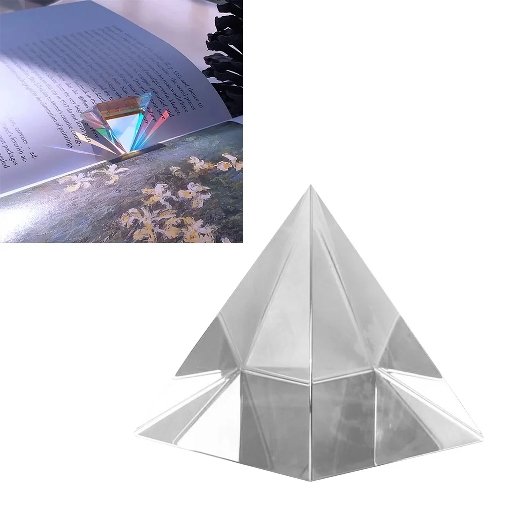 1 قطعة الثلاثي كريستال زجاج الهرم 50x50 مللي متر المنشور البصري قوس قزح عاكس ديكور المنزل فنغ شوي زخرفة الزفاف التصوير #1