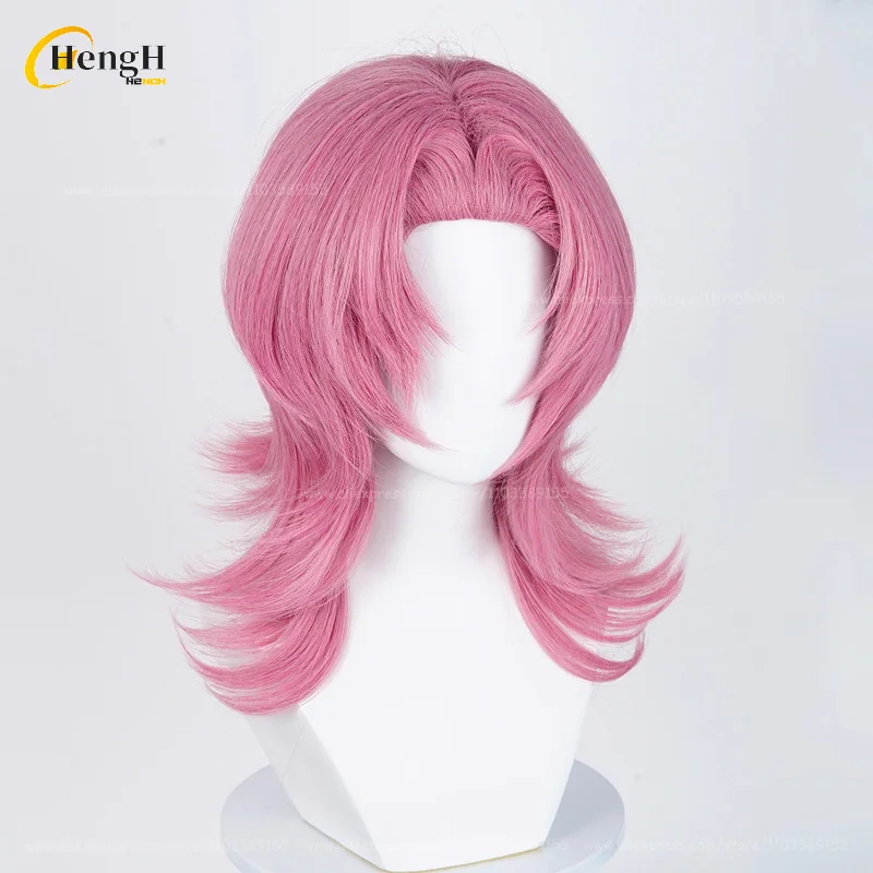 متوفر في المخزون أنيمي الرومانسية الشعر الاصطناعية طويل 48 سنتيمتر الوردي الداكن شعر مستعار وأقراط مقاومة للحرارة الشعر حفلة تأثيري أنيمي الباروكات + غطاء شعر مستعار