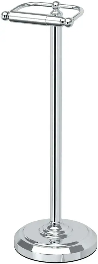 

Chrome Freestanding Toilet Paper Holder, 22" H, Weighted Base, No Installation Needed