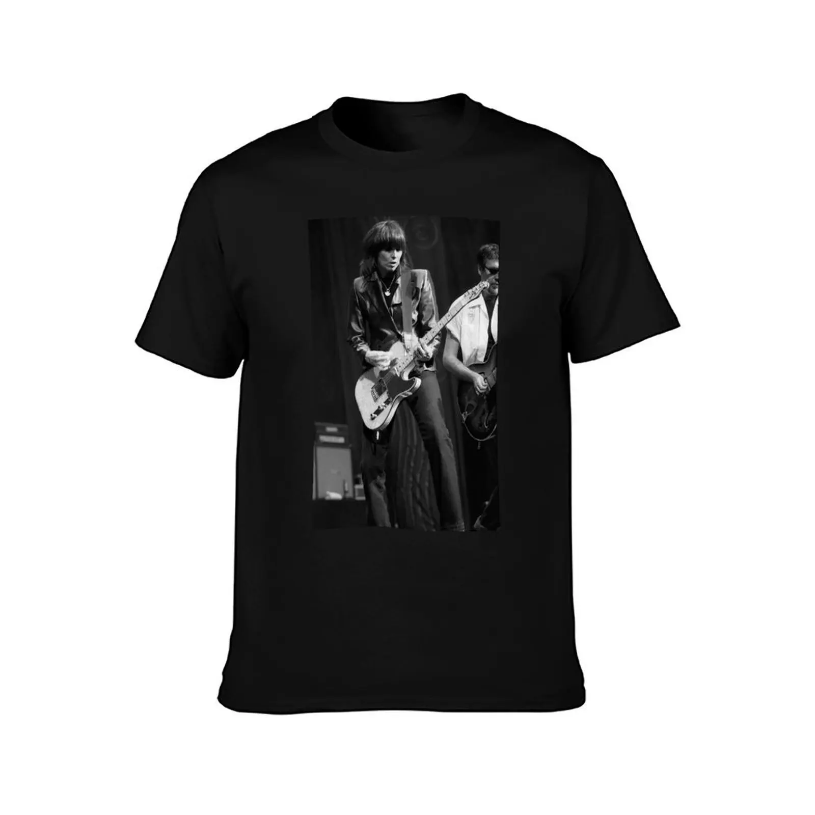 Chrissie Hynde - BW Photograph T-Shirt Quick Dry Sports Short Sleeve Tee T-Shirt