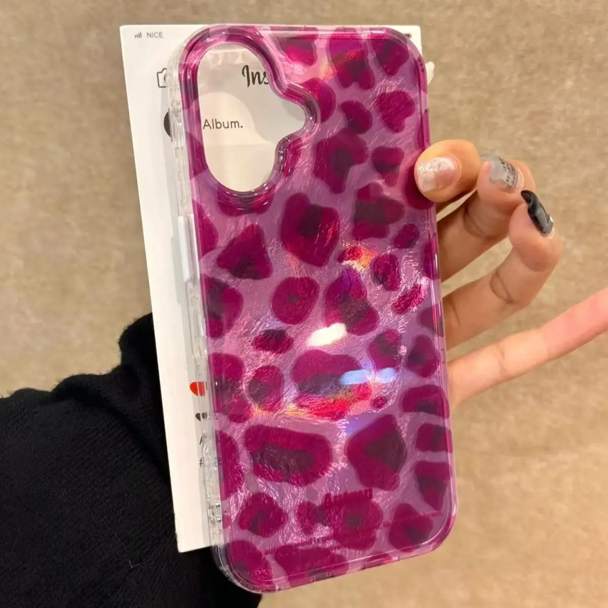 Purple Leopard Print Glacier Pattern Phone Case For iPhone 17 16 15 14 13 12 11 Pro Max XS XR 7 8 Plus 16e Shockproof Back Cover