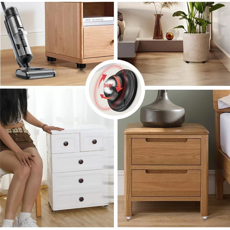 A64Z 16Pcs1inch Self Adhesive Caster Wheels For Furniture,28LBS Load Capacity, Swivel Wheels For Small Appliance Storage Bins