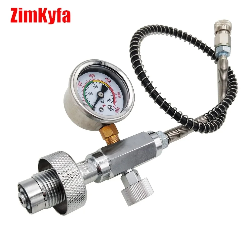 HPA Compressed Air Fill Station Refill Charging Adapter DIN Scuba Diving Tank Big Bottle To Small Tank G5/8