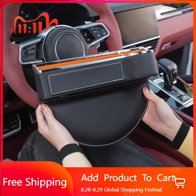 

Interior Stickers Leather Car Seat Gap Organizer Storage Box Pocket Keys Cup Holder For Porsche Cayenne 92A 9YA Macan GTS 95B Pa