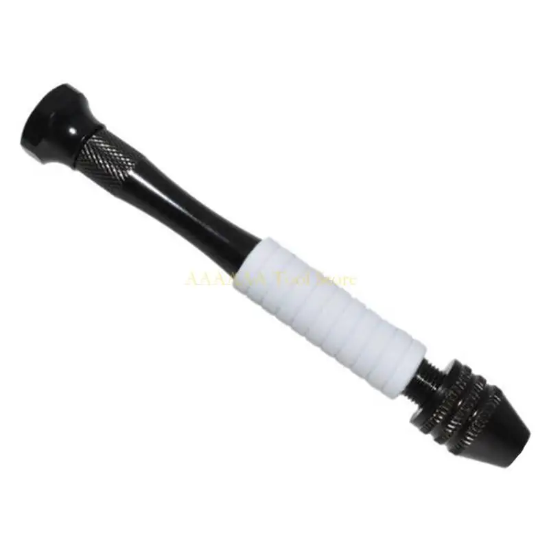 A2BE Aluminum Alloy Hand Twist Drill Mini Hand Drill Set for Making Keychain Model Sculpture Slip Resistant Effortless