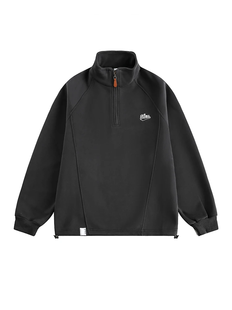 الخريف بسيط مطرزة الوقوف طوق نصف سستة سترة الرجال العلامة التجارية العصرية فضفاضة عادية تنوعا سترة رياضية علوية