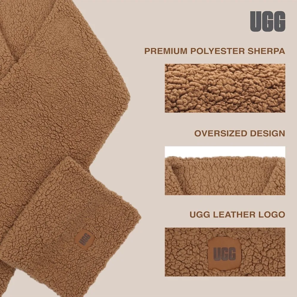 وشاح شيربا نسائي كبير الحجم - دفء فاخر من القطيفة لفصل الشتاء #4