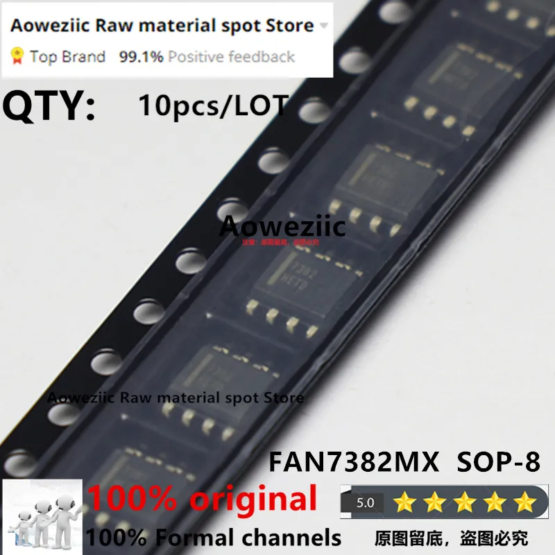 Aoweziic  2022+  100% New Imported Original  FAN7382MX  FAN7382  7382  SOP-8   Power Management Chip