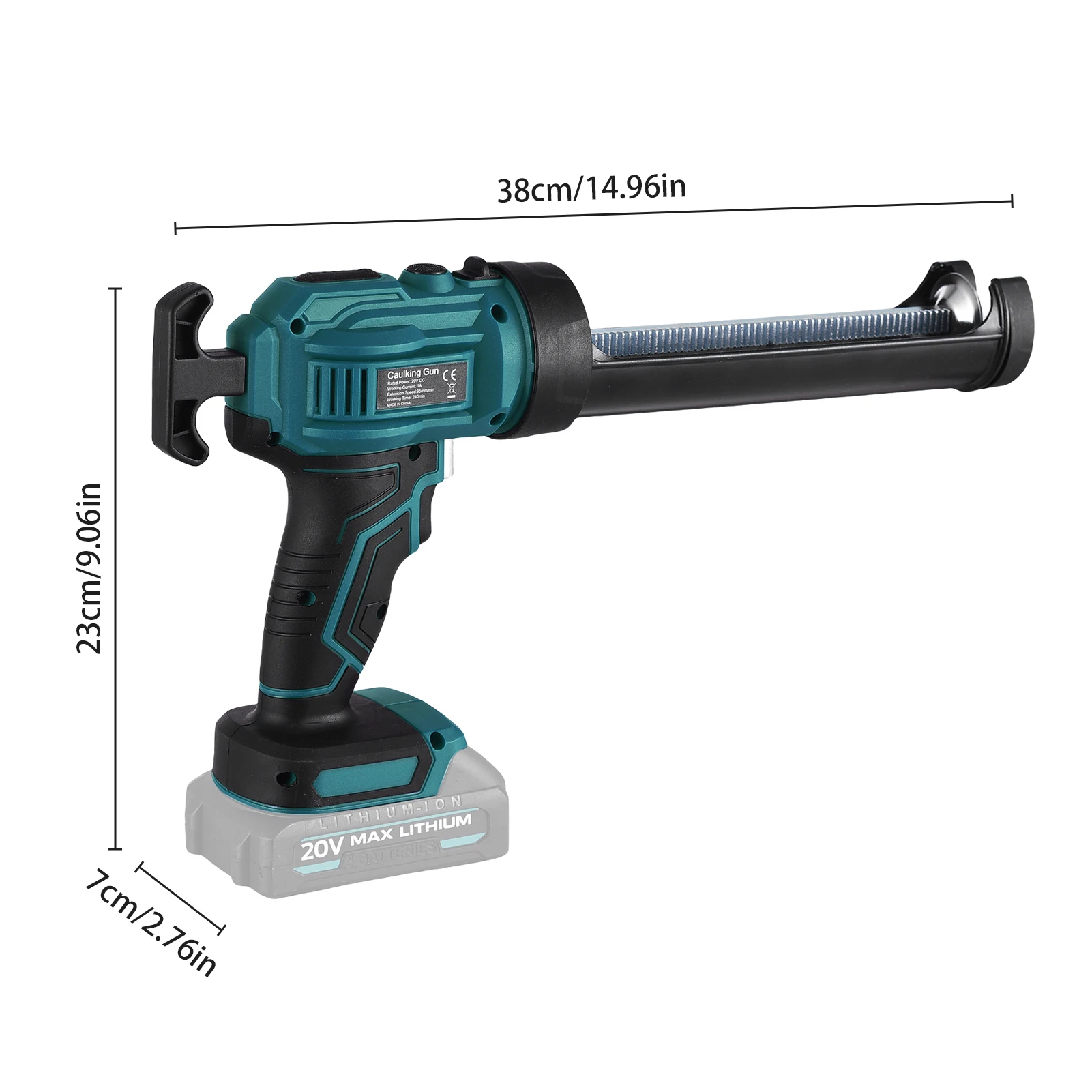 

20V Hand-held Electric Caulking Tool Kit 4 Adjustable Speeds and LED Light Design for Filling Sealing Cordless Caulking Machine