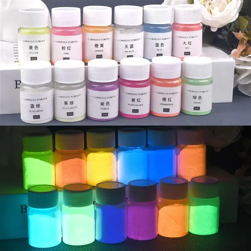 20g Luminous Powder Candle Dyes Epoxy Resin Pigment Glow In Dark DIY Candle Making Supplies Soap Aromatherapy Pigment Dyes