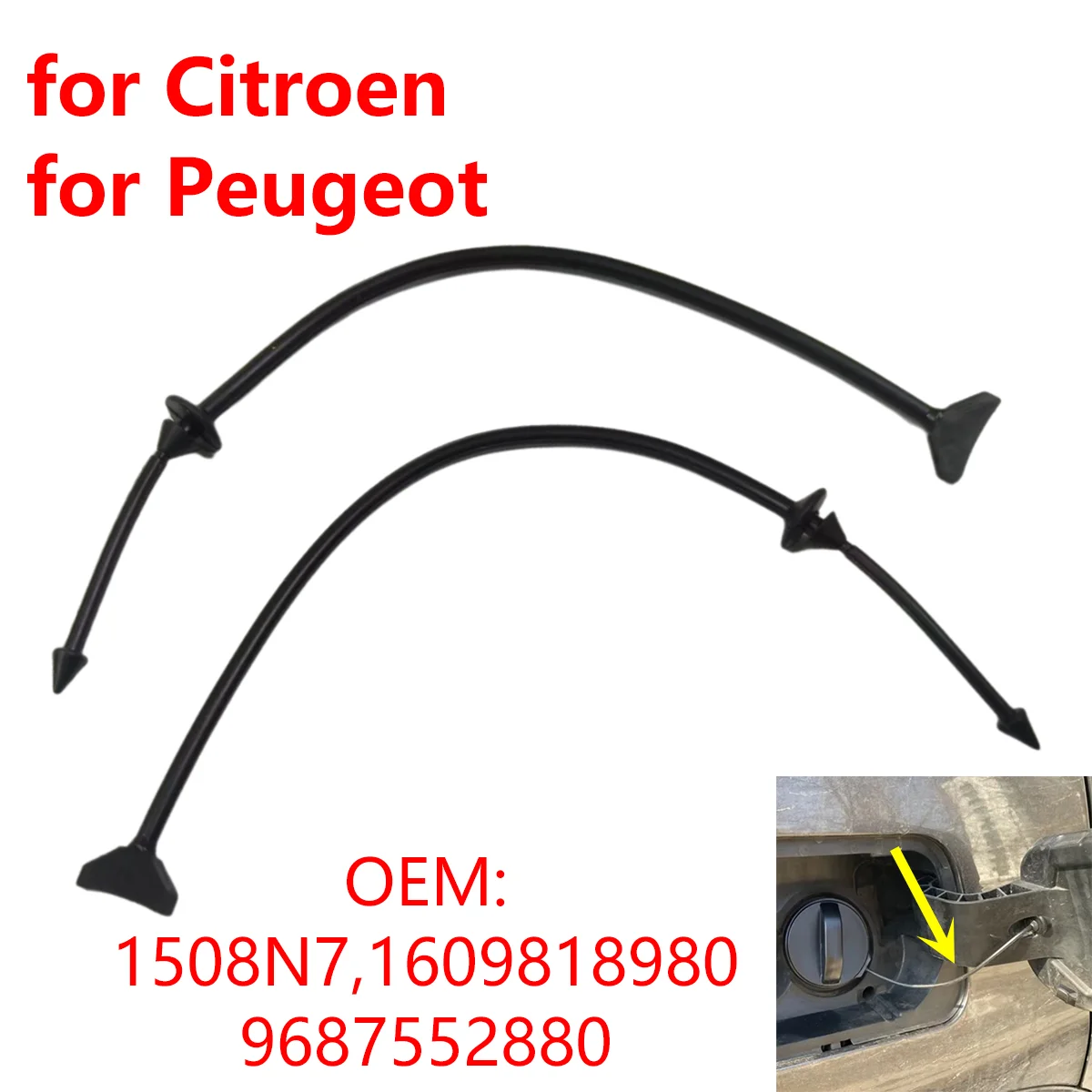 2Pcs 1508N7 for Citroen C-Elysee C3 C4 C5 DS5 for Peugeot 208 301 308 508 RCZ Car Fuel Tank Cap Cover Cable Line Rope