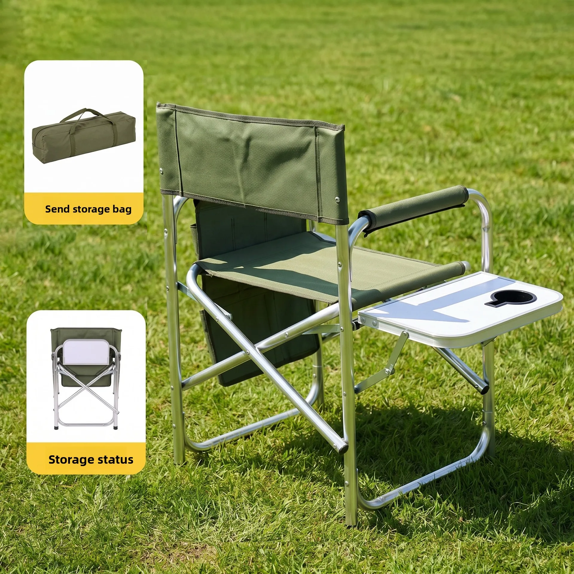 Simple Outdoor Portable Multifunctional Aluminum Alloy Folding Chair Easy to Carry Makeup Chair Leisure  Director  foldable