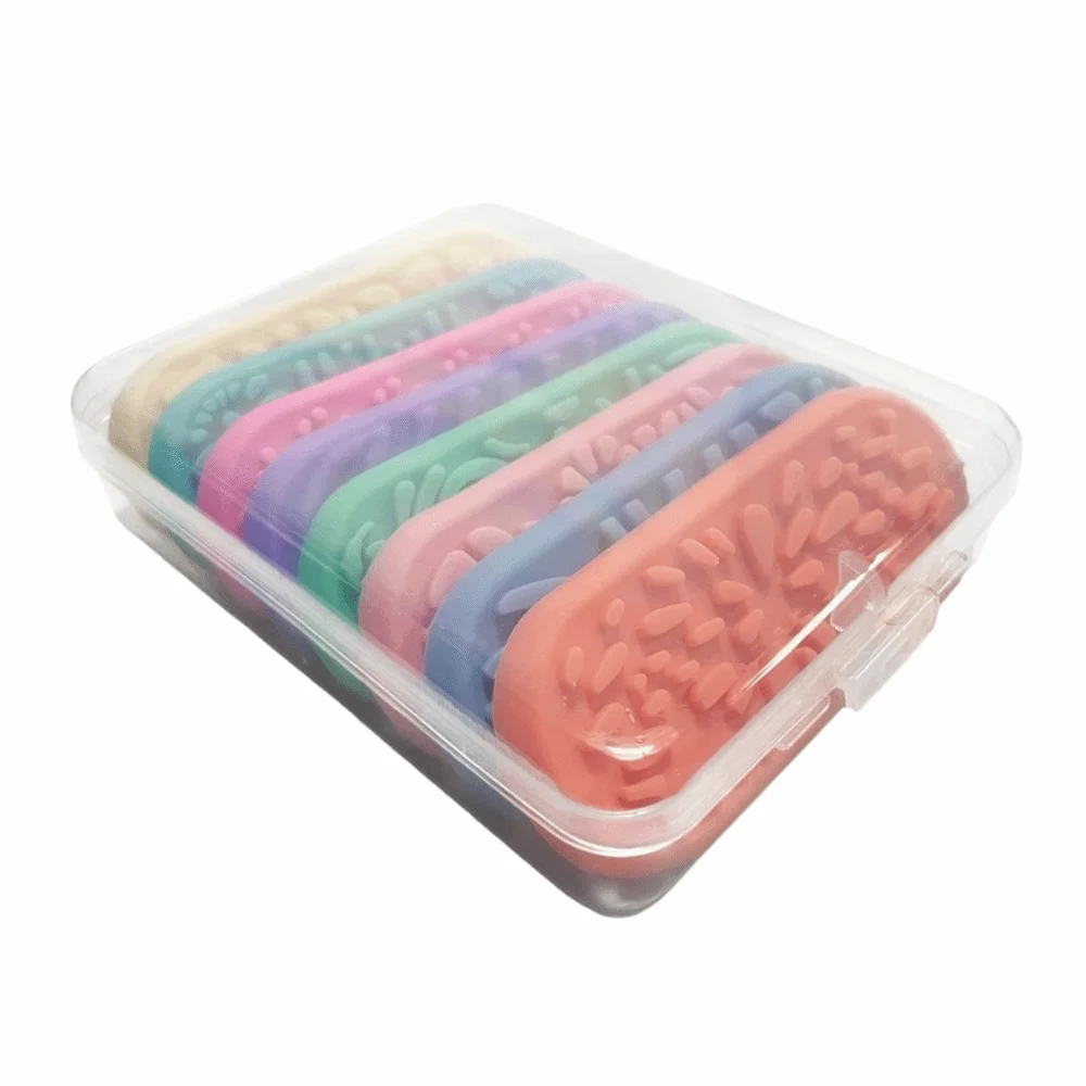 Soft Silicone Sensory Stone Toy Portable Size Textured Surface Textured Worry Stones Unique Gift Creative Design