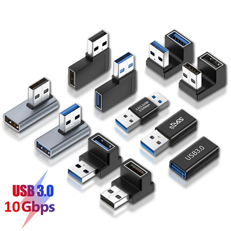 90 Degree Right Angle USB 3.0 Upward Elbow Extension Adapter 10Gbps USB Connector For PC Male to Female Extension Plug Converter