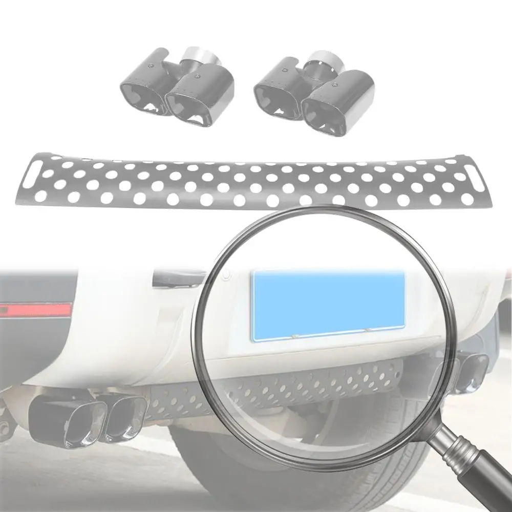 Kit de molduras de cubierta de escape trasero de coche, tubo de puntas de escape dobles de acero inoxidable para Land Rover Defender 90/110/130 20-25
