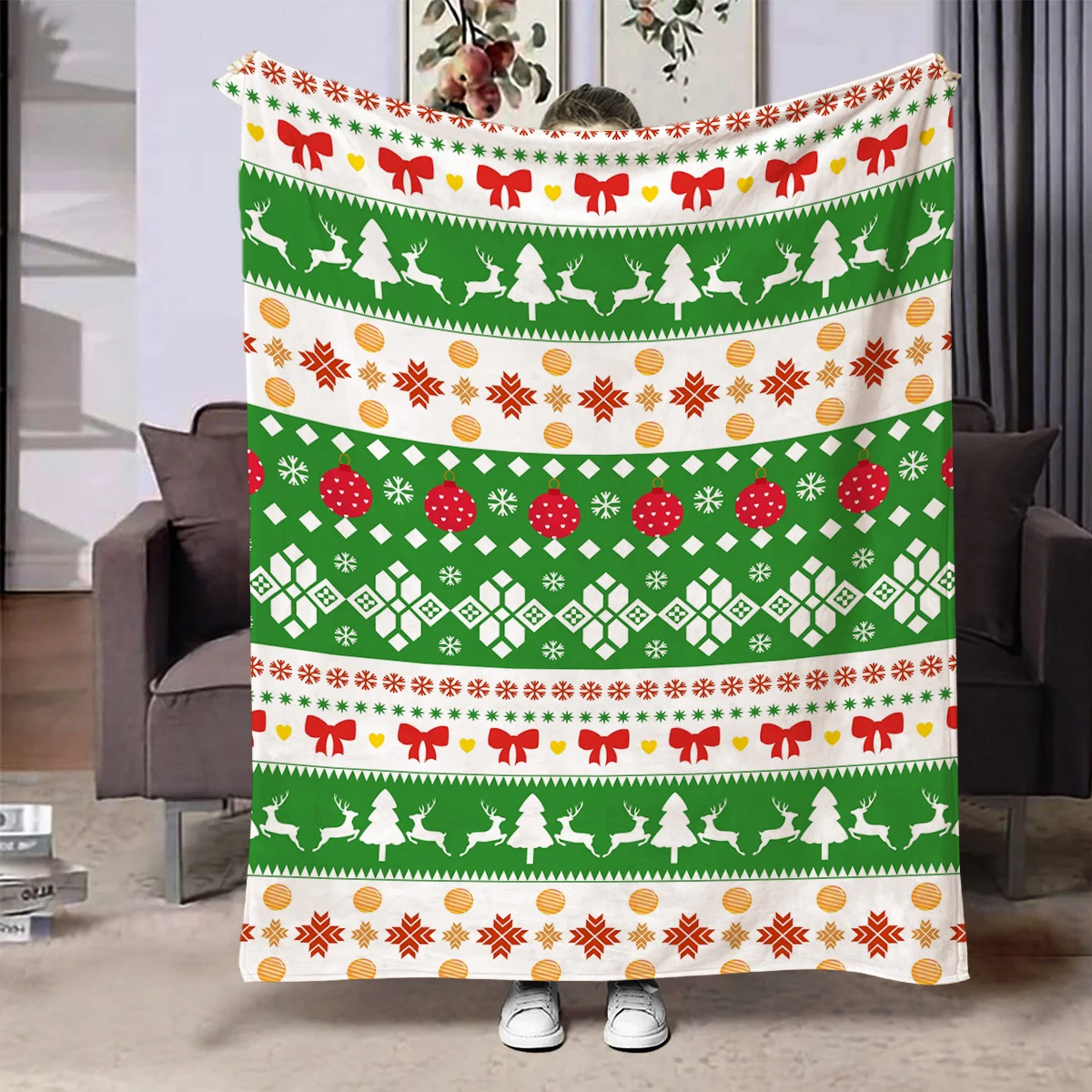 

Christmas Creative Throw Blanket Flannel Print Blanket Super Soft Cozy Sofa Nap Blanket Home Blanket Perfect Home Gift for Her