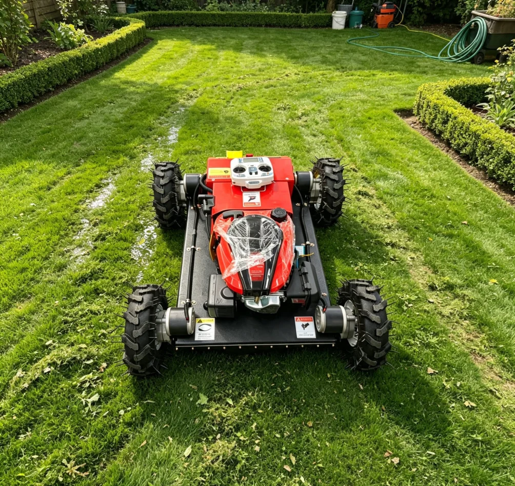 Lawn Mower Remote Control Four Wheel Walking Intelligent Slope Lawn Mower For Orchard Hillside Weeding