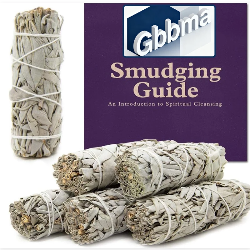 حزم المريمية البيضاء - عصا تلطيخ المريمية لتنظيف المنزل والبخور والشفاء والتأمل وأعواد تلطيخ كاليفورنيا