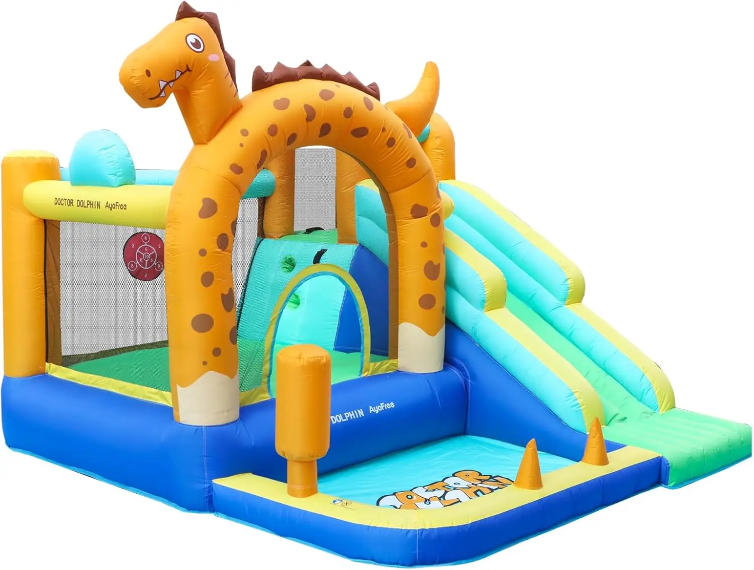 Bounce House Slide Dinosaur Inflatable Bouncy Castle Jumping Castle with Tunnels Ball Pit for Toddlers Kids 3-8 Y