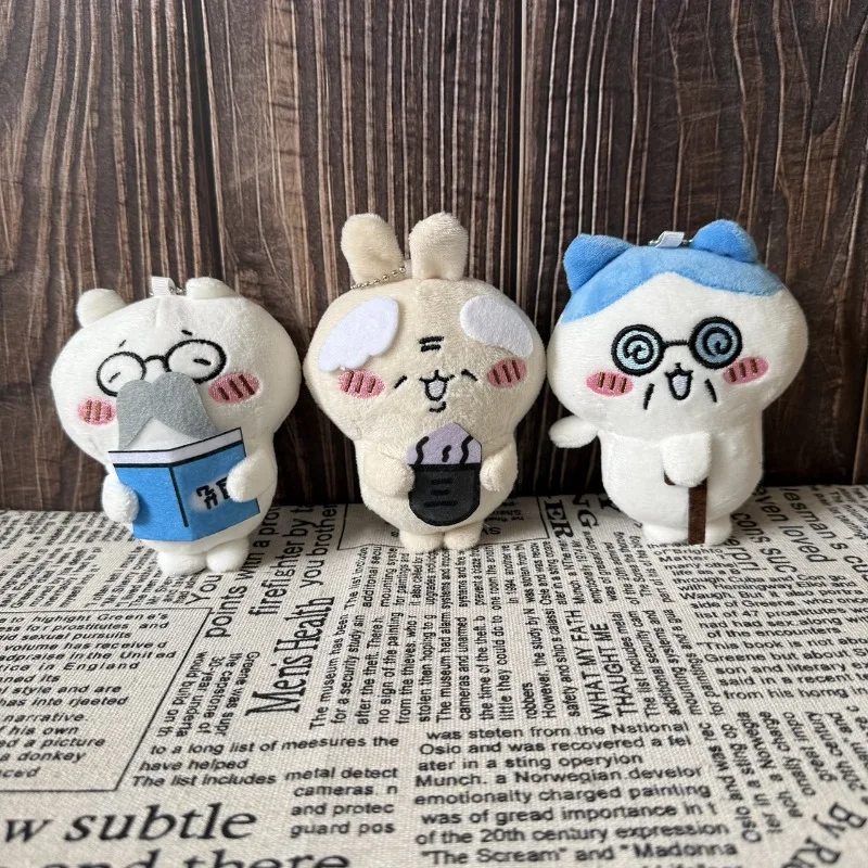 Old Man Series Cartoon Cute Doll Schoolbag Decorative Pendant Hachiware Usagi Abstract Plush Doll Pendant Gift for Friends