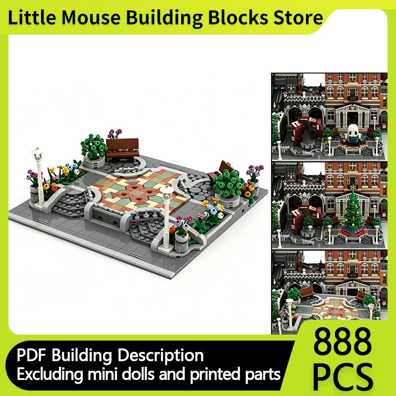 

City Street View Model MOC Building Bricks Town Hall Square Modular Technology Gifts Holiday Assemble Children Toys Suit
