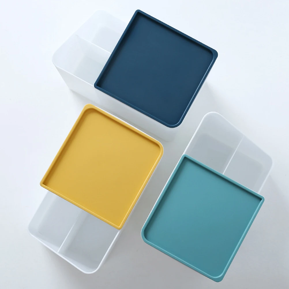 

Plastic Tissue Box Multifunctional Desktop Organizer Facial Tissue Holder With Storage Case Waterproof Dustproof For Home Office