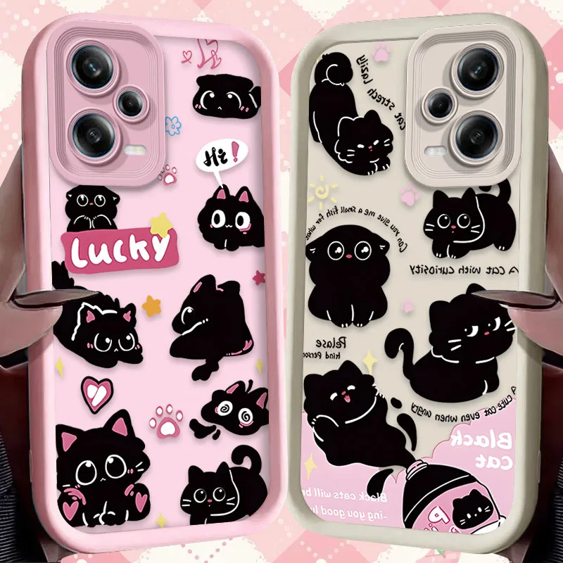 Case for Xiaomi Redmi Note 13 12 11 Pro Plus 4G 5G 12S 11S 10S 10 9 9S Redmi 14C 13C 12C A3 12 Cartoon Cute Cat Animal Printing