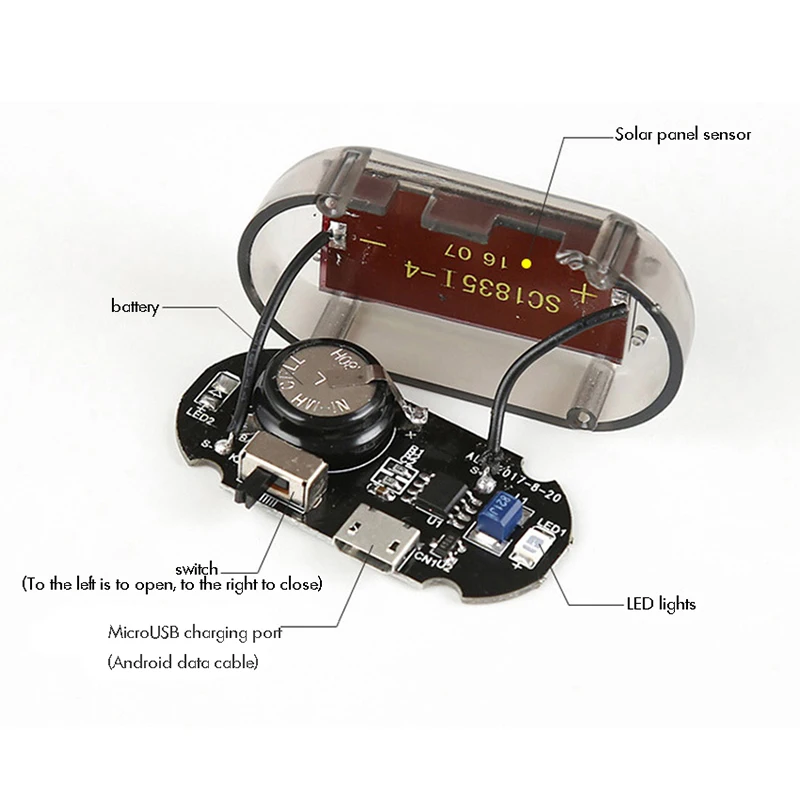 Luz de seguridad falsa para coche, alarma simulada alimentada por energía Solar, inalámbrica, advertencia antirrobo, lámpara de precaución, LED intermitente de imitación