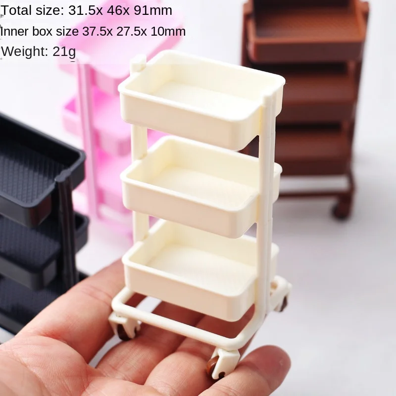 Dollhouse Mobile Cart Dining Car Shelves Furniture 1:12 1:6 MiniaturesBjd Food Play Kitchen Scene Doll Accessories Home Decor