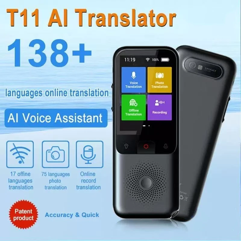 مترجم محمول في الوقت الحقيقي مترجم صور صوتي ذكي 138 لغة ترجمة 2.4 بوصة شاشة تعمل باللمس غير متصل