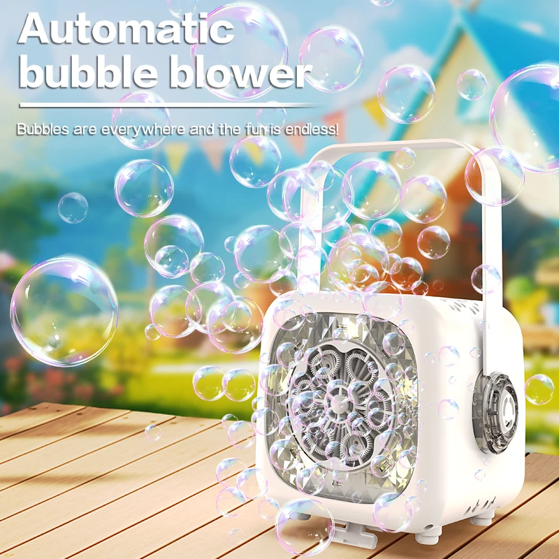 

Bubble Machine Durable Automatic Bubble Blower 18000+ Big Bubbles Per Minute Bubbles For Kids Toddlers With LED Lights Rechargea