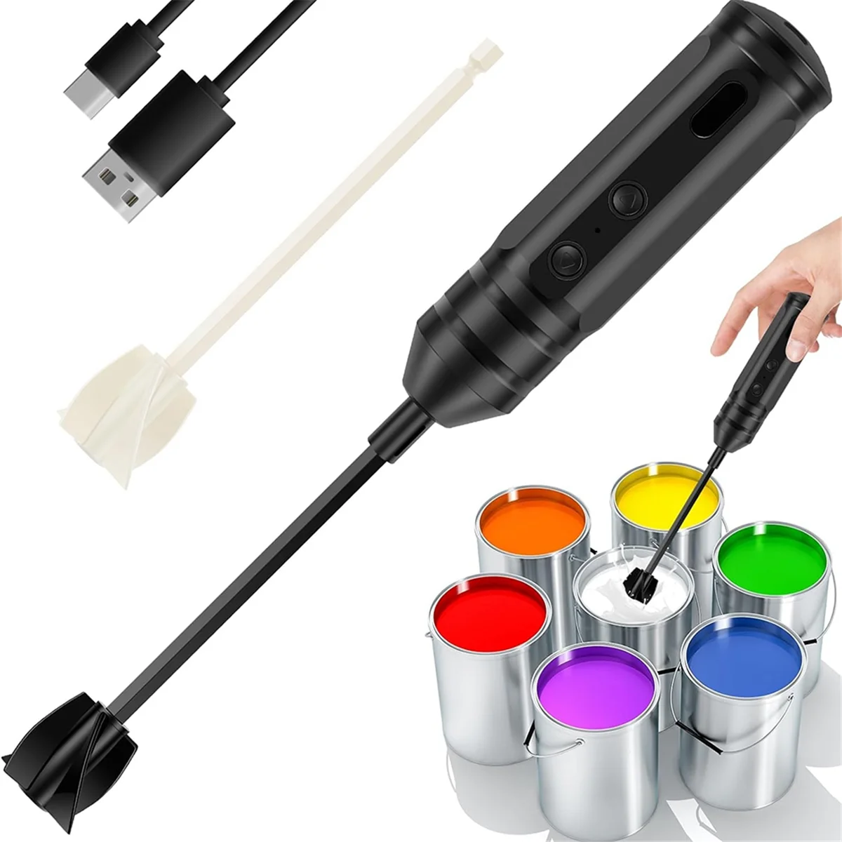 A32P_Premium Resin Mixer, Handheld Battery Epoxy Mixer Resin Stirrer, Resin Mixer Machine, Silicone Mixing Tools