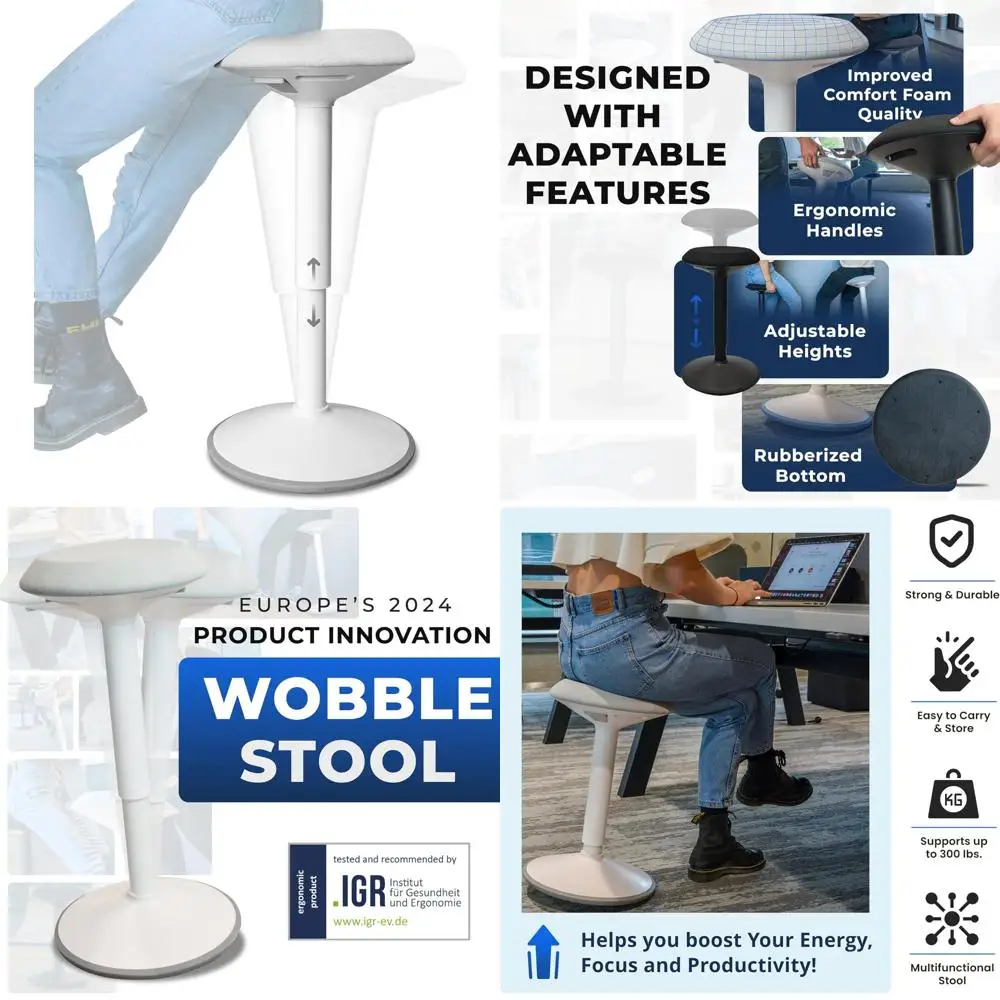 

Ergonomic Height-Adjustable Swivel Stool for Office and Classroom, 21-31 Inch Range, Anti-Slip and Comfortable