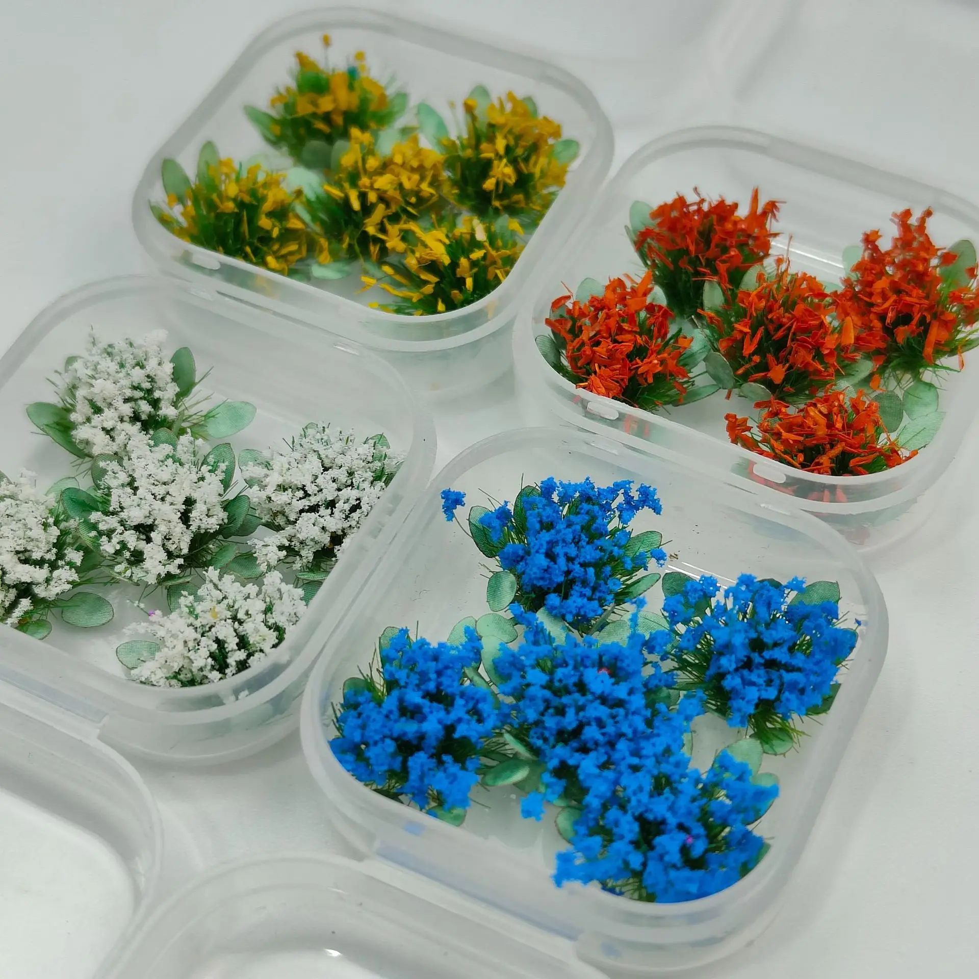 8MM Mini-Blumencluster-Modell Mikro-Landschaftspflanzen DIY Garten Terrain Sandtisch Eisenbahn Szenerie Bausatz Diorama 5 Stück – Detail 1