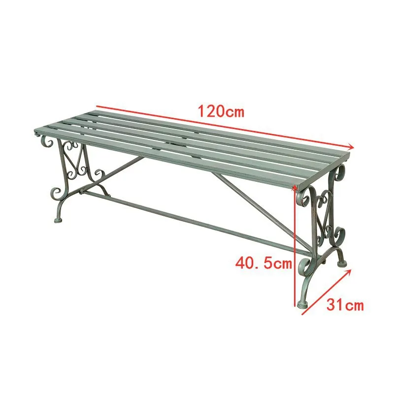Metal European-style bench seat, anticorrosive garden wrought iron outdoor bench