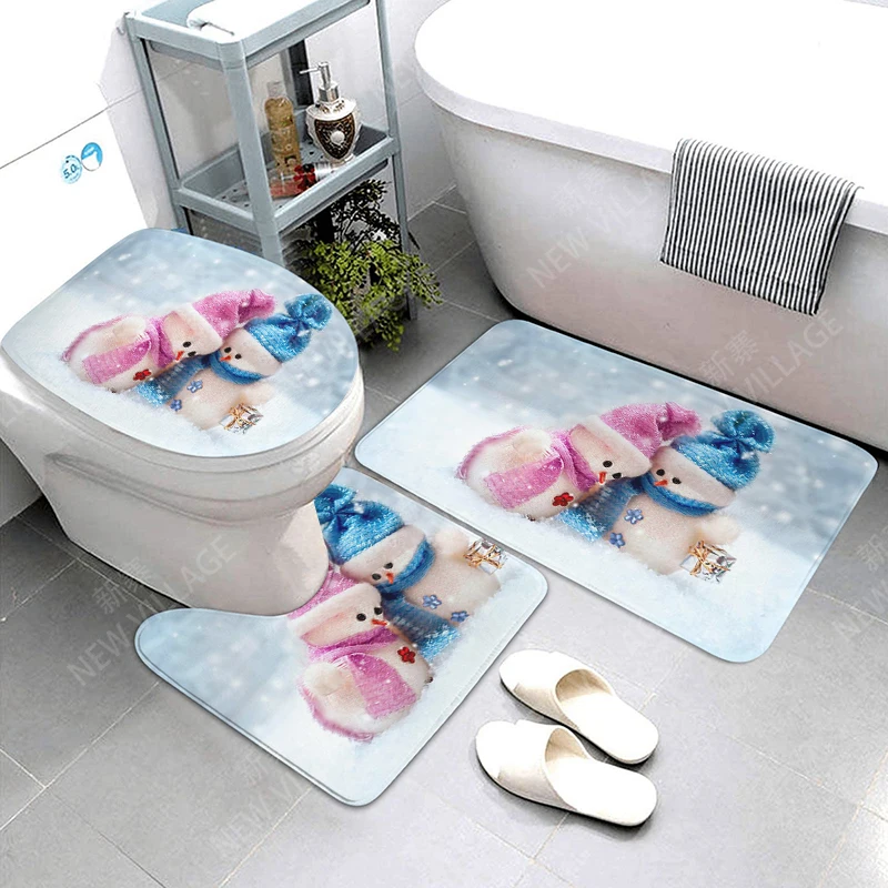 home bathroom floor mats Christmas decorations Bath Foot mat modern bathroom accessories rug Toilet mat Bathtub anti-slip carpet