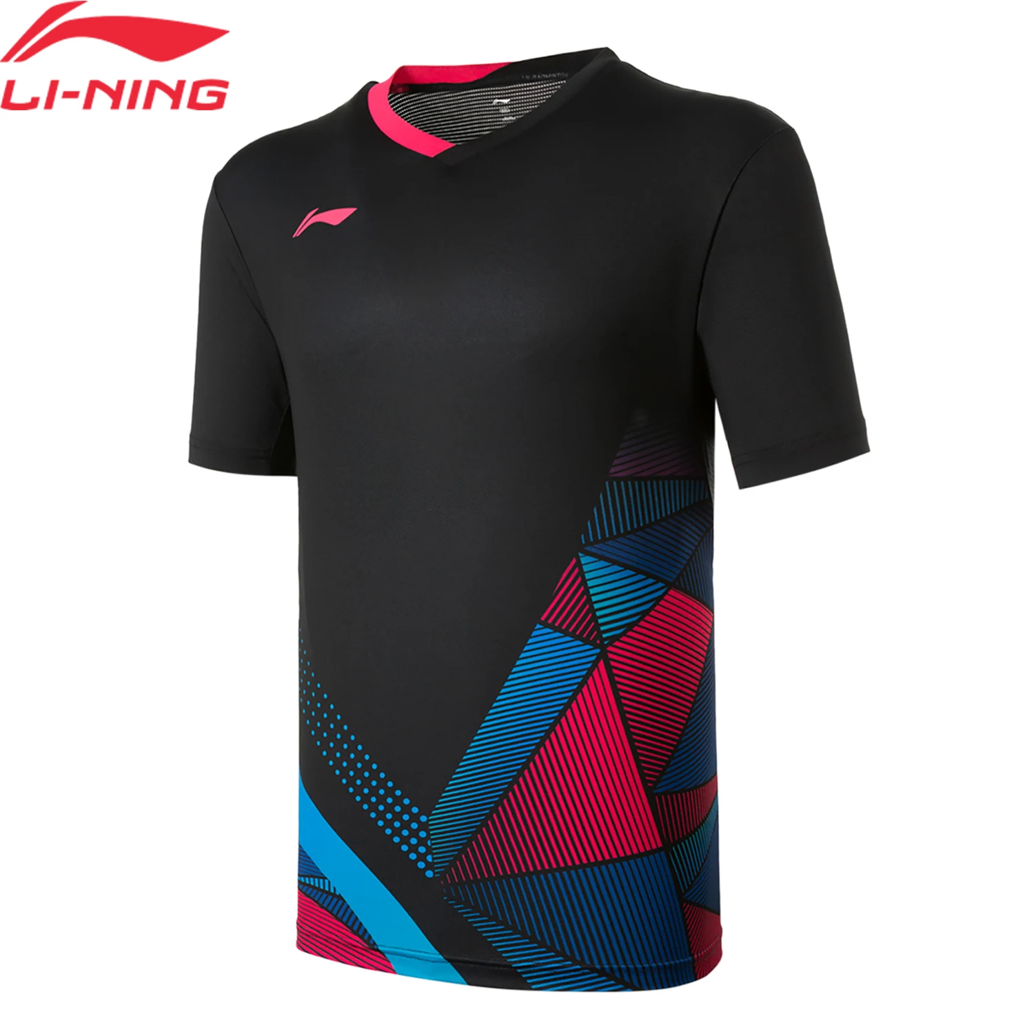 Li-Ning Men Badminton Jersey T-shirt AT DRY Breathable 93%Polyester 7%Spandex LiNing Regular Fit Sports Tee Tops AAYU129