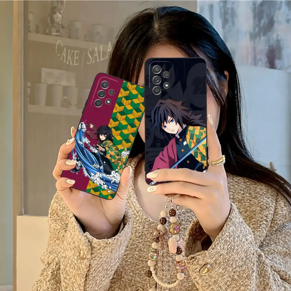 鬼滅の刃 冨岡義勇 スマホケース Samsung Galaxy A73 72 71 70 56 55 54 53 52 36 35 34 23 16 15 5G カラー保護カバー