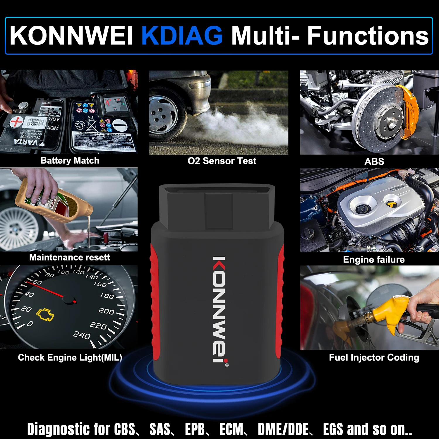 KONNWEI KDIAG Full System Bluetooth Auto Scanner Reset SAS EPB ECU Programmer OBD OBD2 Car Diagnostic Tool pk Thinkdiag MINI