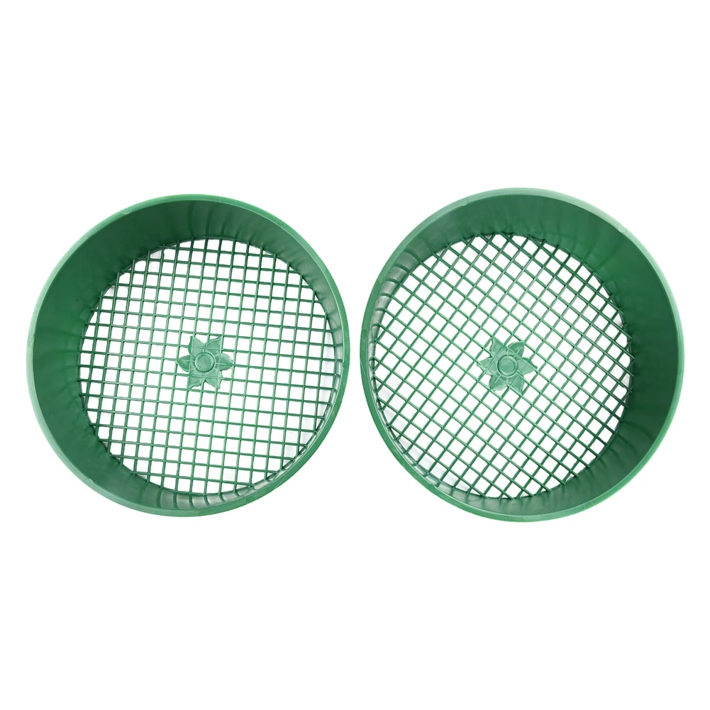 Set of 2 Garden Soil Sieves with Mesh Screen for Screening Small For Gravel Sand and Compost Soil for Gardening and Balcony Use