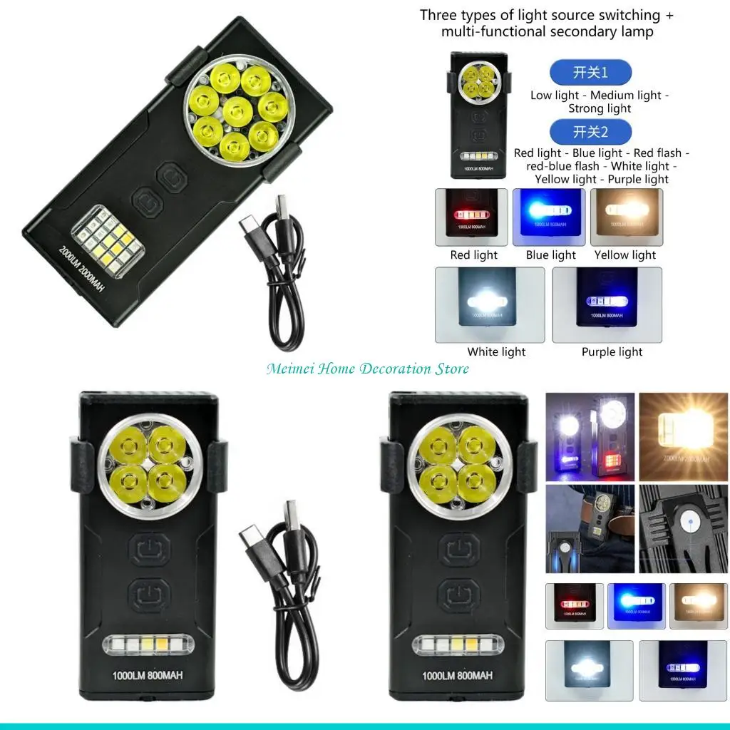 

H7BF Rechargeable Flashlight Powerful Working Light Aluminum Alloy Texture