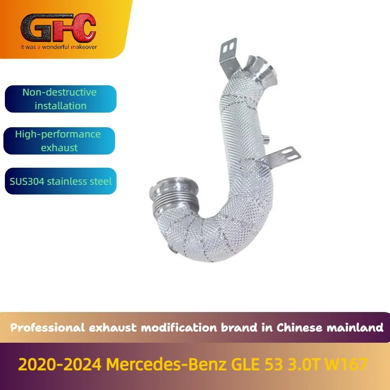 

GFC brand for 2020-2024 Mercedes-Benz GLE53 3.0T W167 304 stainless steel high-performance catted downpipe